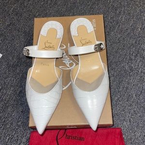 Christian Louboutin Choc Lock Leather Mule Flats